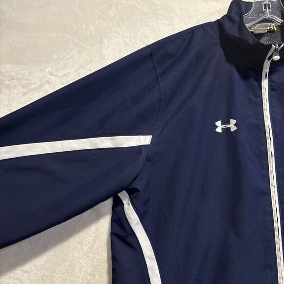 Under Armour Track Jacket Men’s XL Essential Woven Windbreaker Mesh Lined Blue - Picture 2 of 15